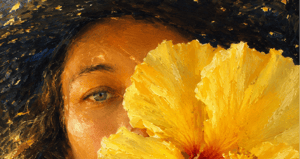Juliana under a hisbiscous flower-2