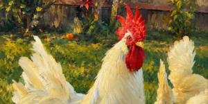 portrait of a leghorn rooster