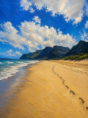 footsteps on the beach